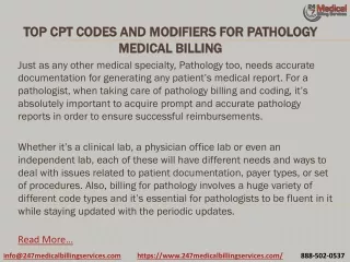 Top CPT Codes And Modifiers For Pathology Medical Billing