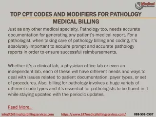 Top CPT Codes And Modifiers For Pathology Medical Billing PDF