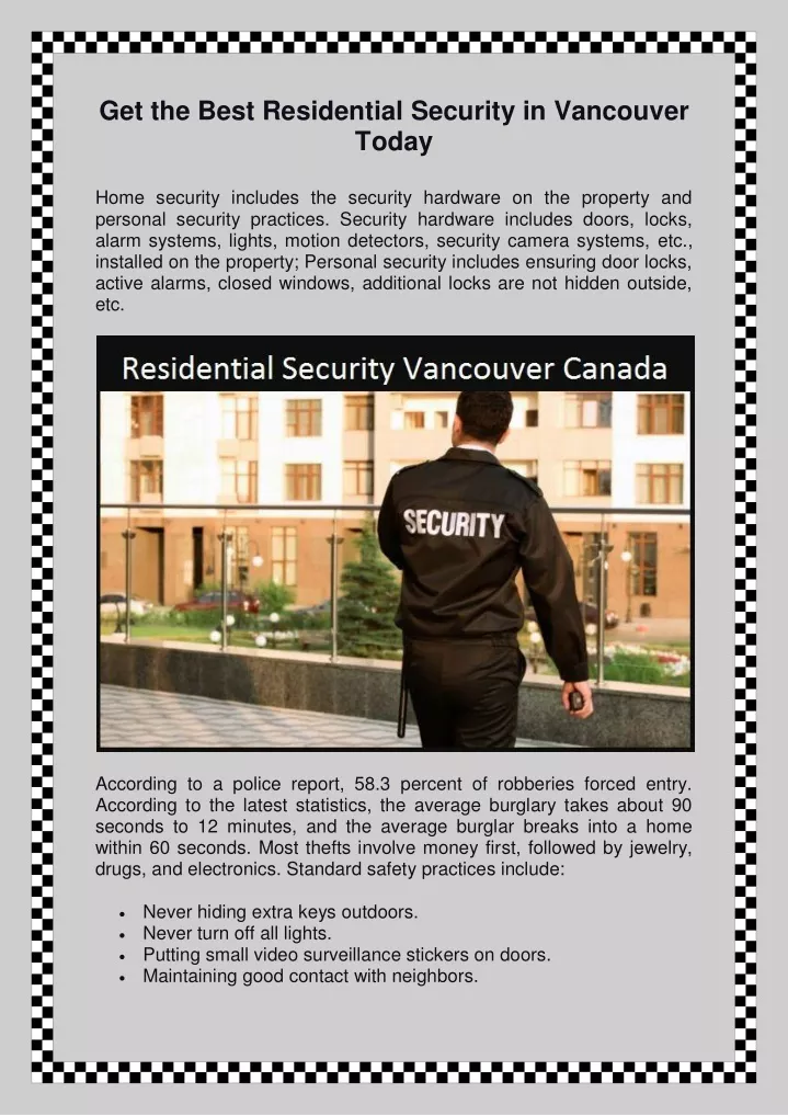get the best residential security in vancouver