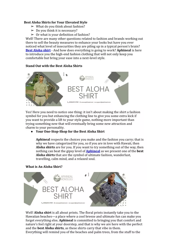 best aloha shirts for your elevated style what
