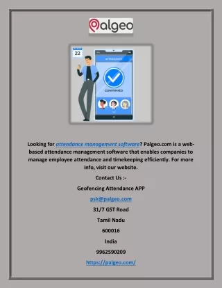 Attendance Management Software | Palgeo.com