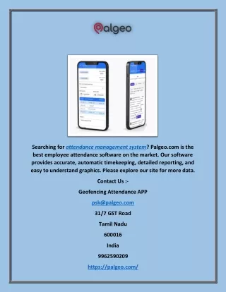 searching for attendance management system palgeo