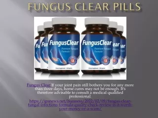 fungus clear if your joint pain still bothers