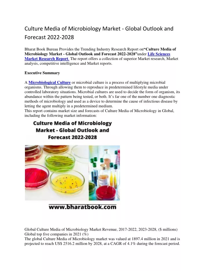 culture media of microbiology market global