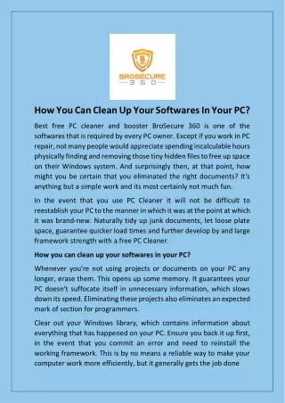 How You Can Clean Up Your Softwares In Your PC