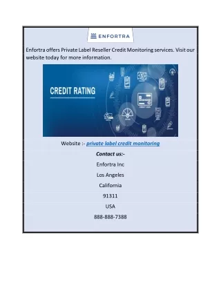 enfortra offers private label reseller credit