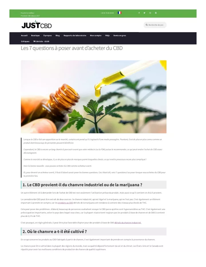 fournir le meilleur produits cbd depuis 2017