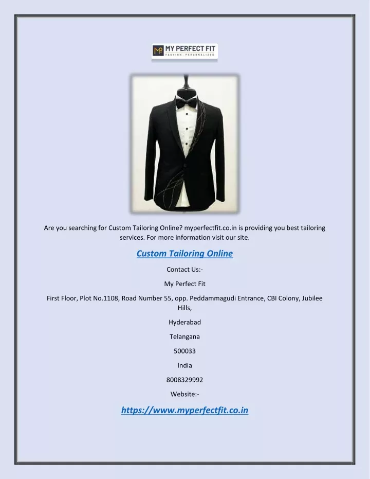 are you searching for custom tailoring online