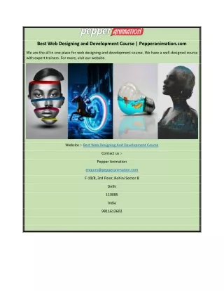 Best Web Designing and Development Course | Pepperanimation.com