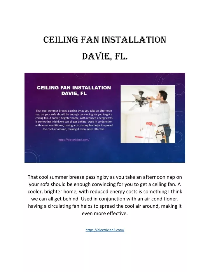 ceiling fan installation