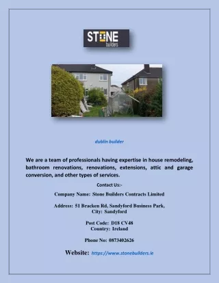 Dublin Builder | Stonebuilders.ie