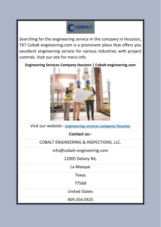 Engineering Services Company Houston  Cobalt-engineering.com