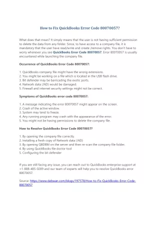 how to fix quickbooks error code 80070057