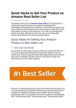 quick hacks to get your product on amazon best