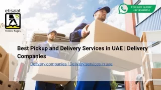 Best Pickup and Delivery Services in UAE | Delivery Companies