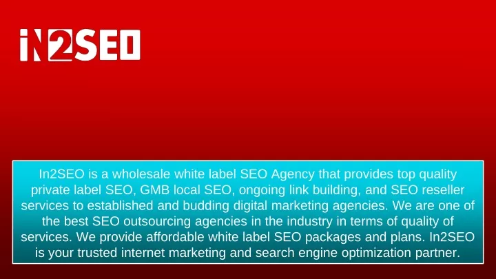 in2seo is a wholesale white label seo agency that