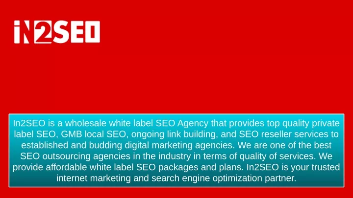 in2seo is a wholesale white label seo agency that