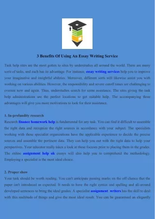 3 benefits of using an essay writing service