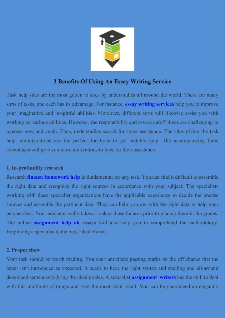 3 benefits of using an essay writing service