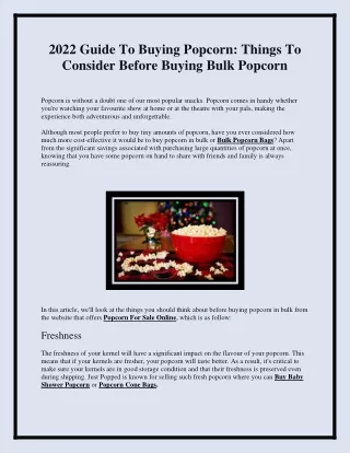 2022 Guide To Buying Popcorn