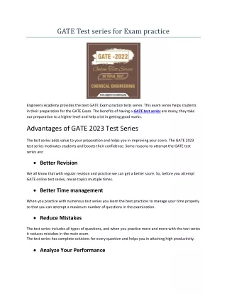 GATE Test Series for Exam Preparation