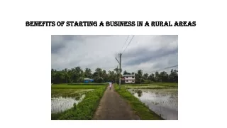 Benefits of Starting a Business in a Rural Areas