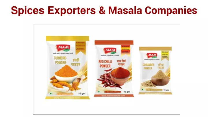 spices exporters masala companies