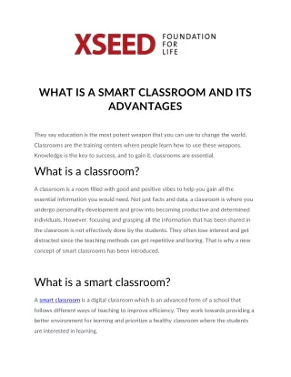 XSEED Education - what-is-a-smart-classroom-and-its-advantages