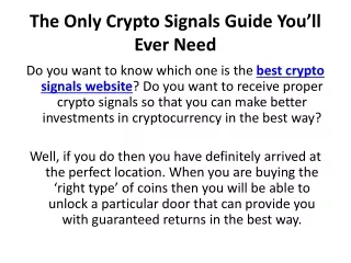 the only crypto signals guide you ll ever need
