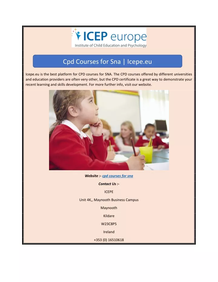 cpd courses for sna icepe eu