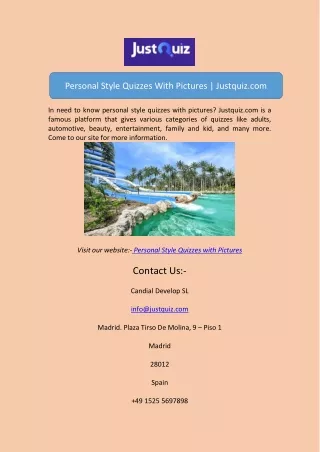 personal style quizzes with pictures justquiz com