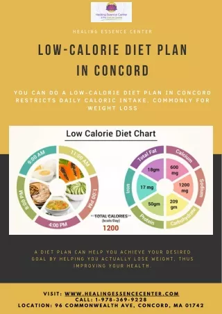 Get The Best low-Calorie Diet Plan In Concord