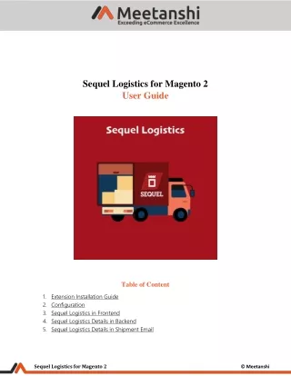 sequel logistics for magento 2 user guide