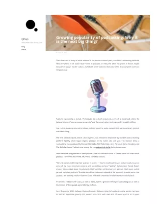 growing popularity of podcasting