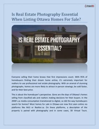 Is Real Estate Photography Essential When Listing Ottawa Homes For Sale?