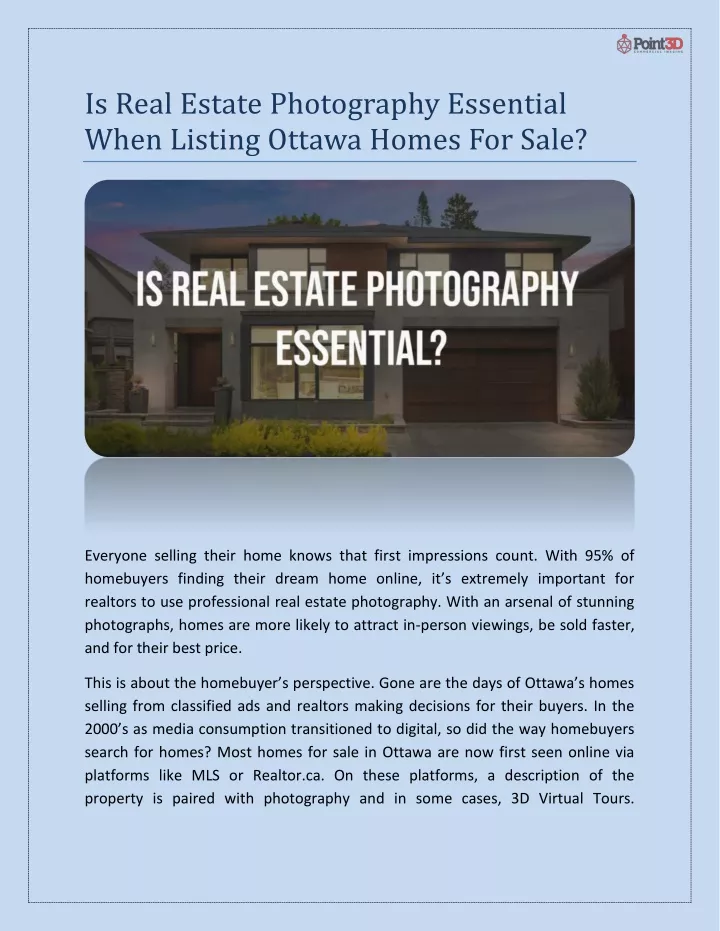 is real estate photography essential when listing