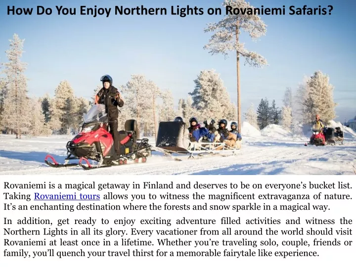 how do you enjoy northern lights on rovaniemi