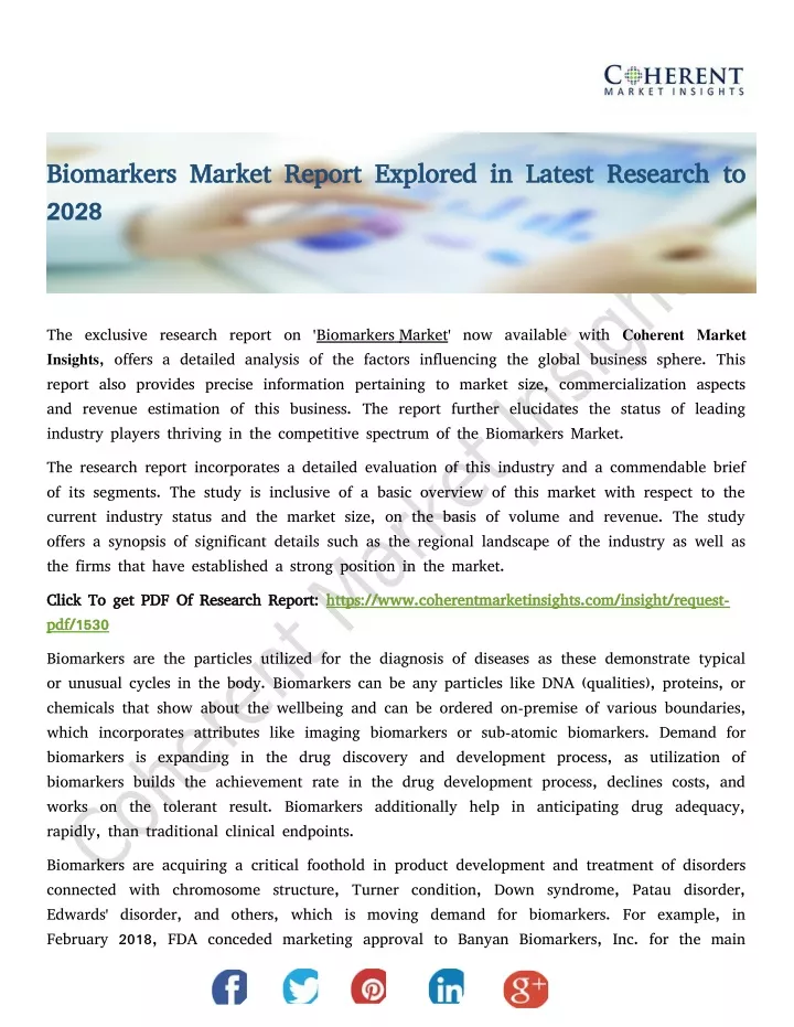 biomarkers market report explored in latest