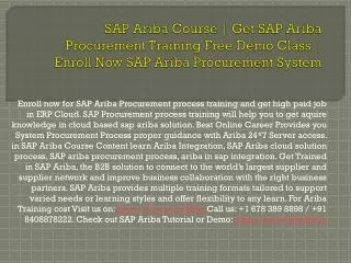 Learn SAP Ariba Sourcing Training | Get SAP Ariba Training Materials | SAP Ariba