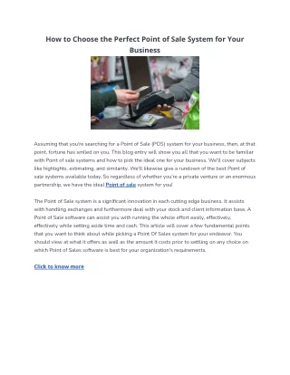 how to choose the perfect point of sale system