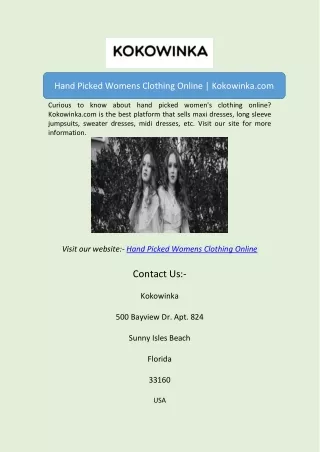 Hand Picked Womens Clothing OnlineHand Picked Womens Clothing Online | Kokowinka