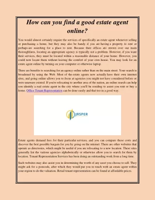 How can you find a good estate agent online
