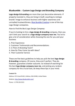 bluebumble custom logo design and branding company