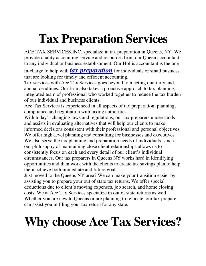 PPT Tax Preparation Services PowerPoint Presentation, free download