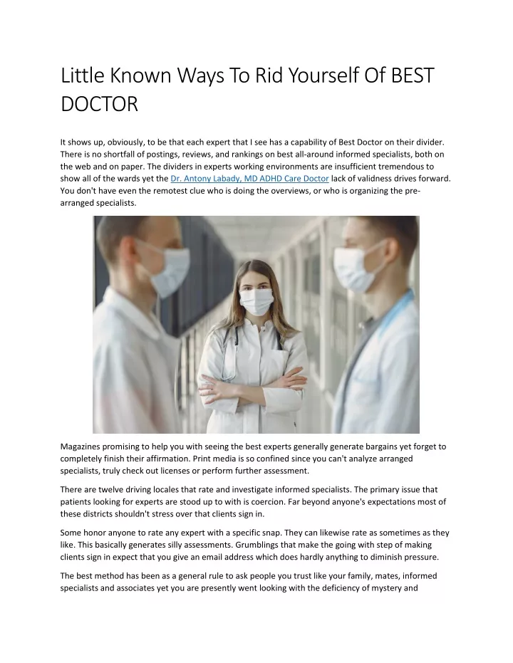 little known ways to rid yourself of best doctor