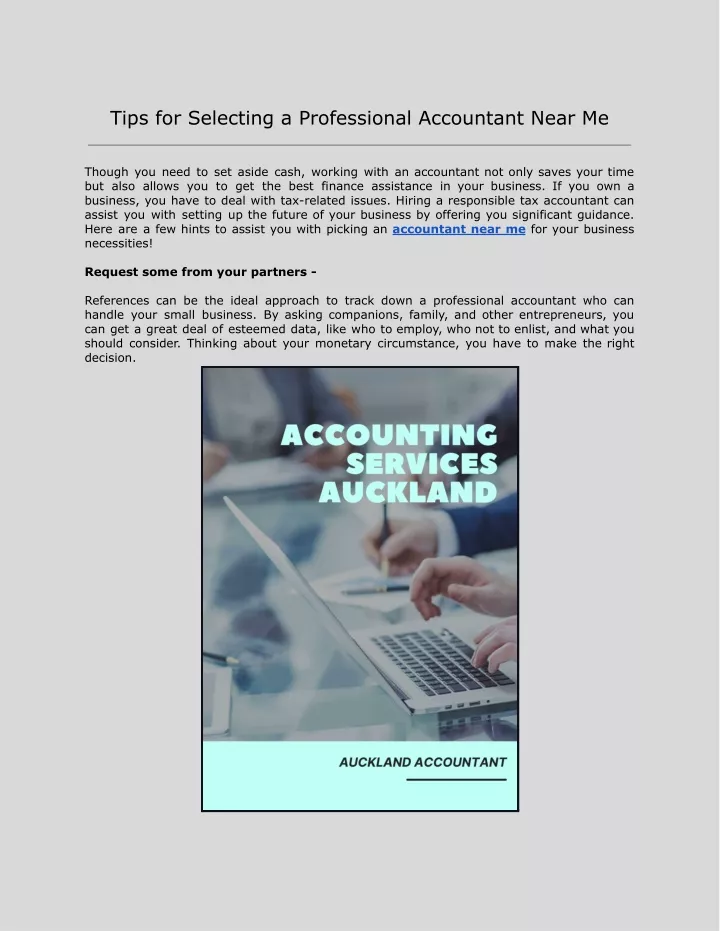 tips for selecting a professional accountant near