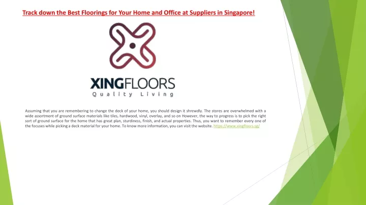 track down the best floorings for your home and office at suppliers in singapore