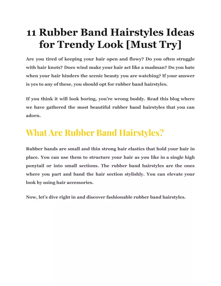 11 rubber band hairstyles ideas for trendy look