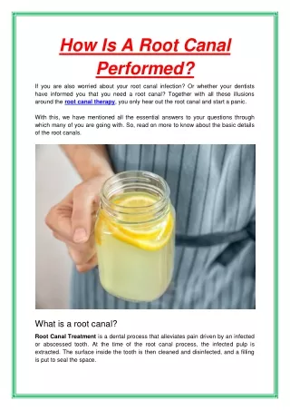 how is a root canal performed