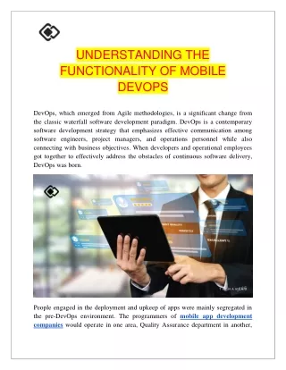 understanding the functionality of mobile devops